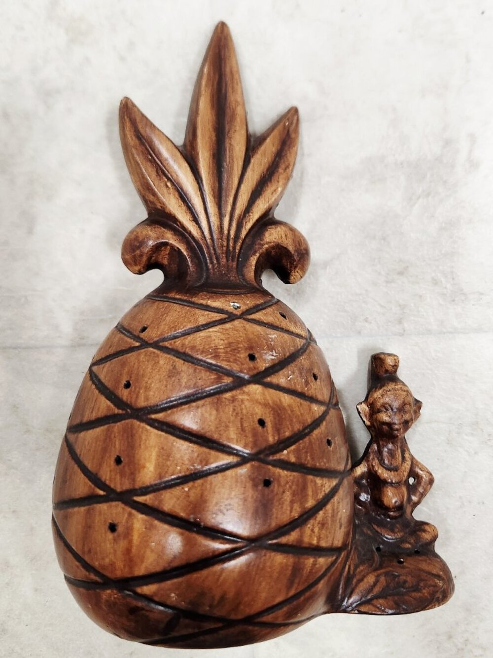 vintage Tiki pineapple Treasure Craft toothpick holder 1960s